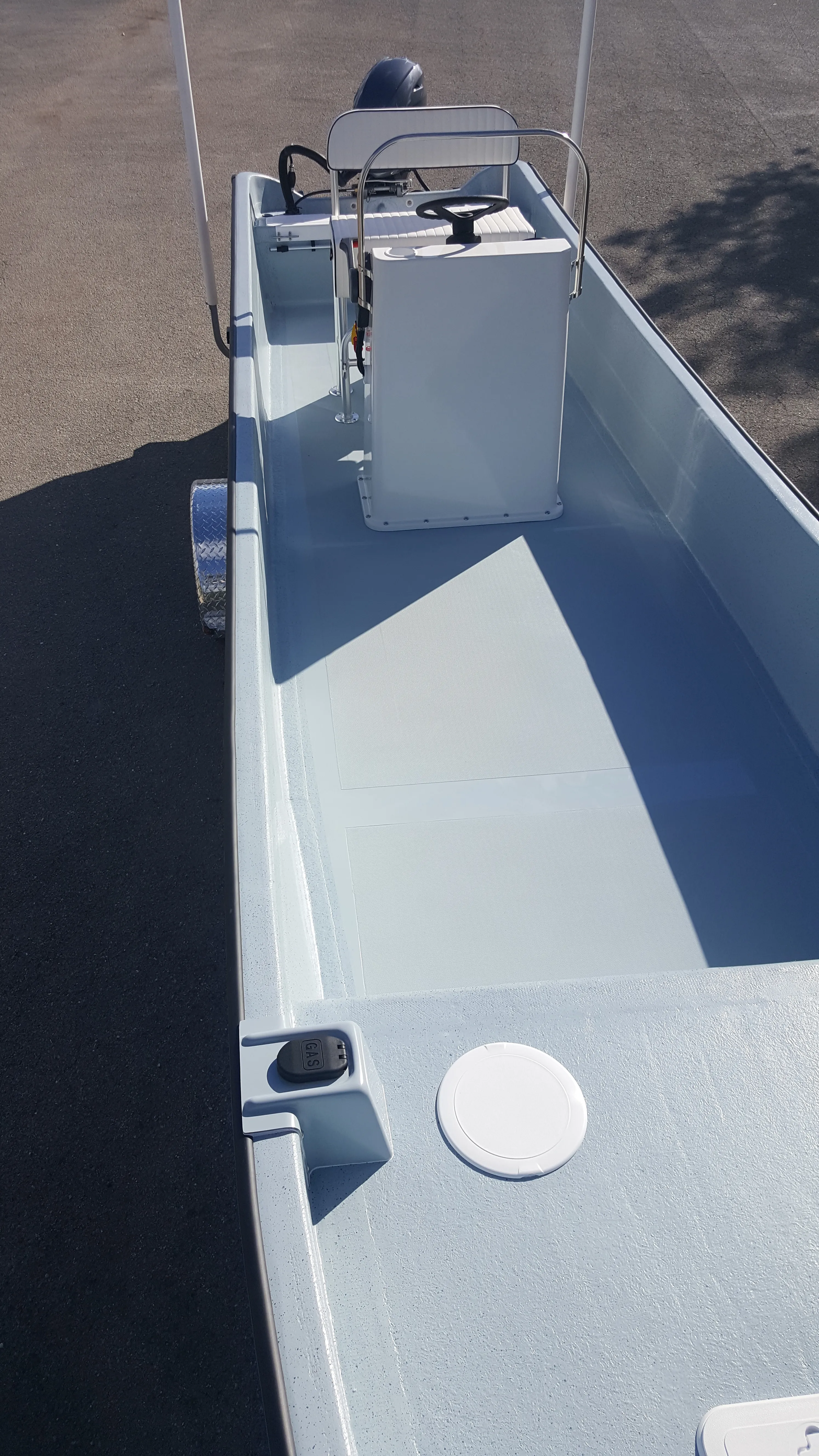 Panga boat underway on Florida water